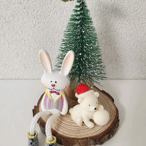 새상품)크리스마스 트리 싼타곰 토끼장식