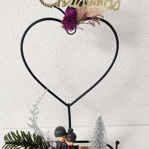 새상품)크리스마스 트리 철제 하트장식 프리저브드플라워