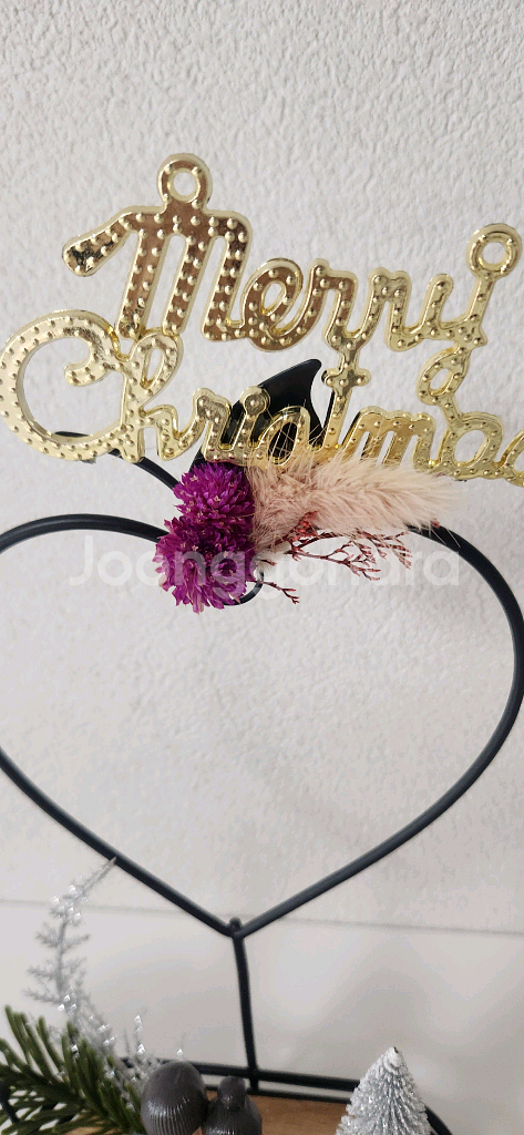 새상품)크리스마스 트리 철제 하트장식 프리저브드플라워--3