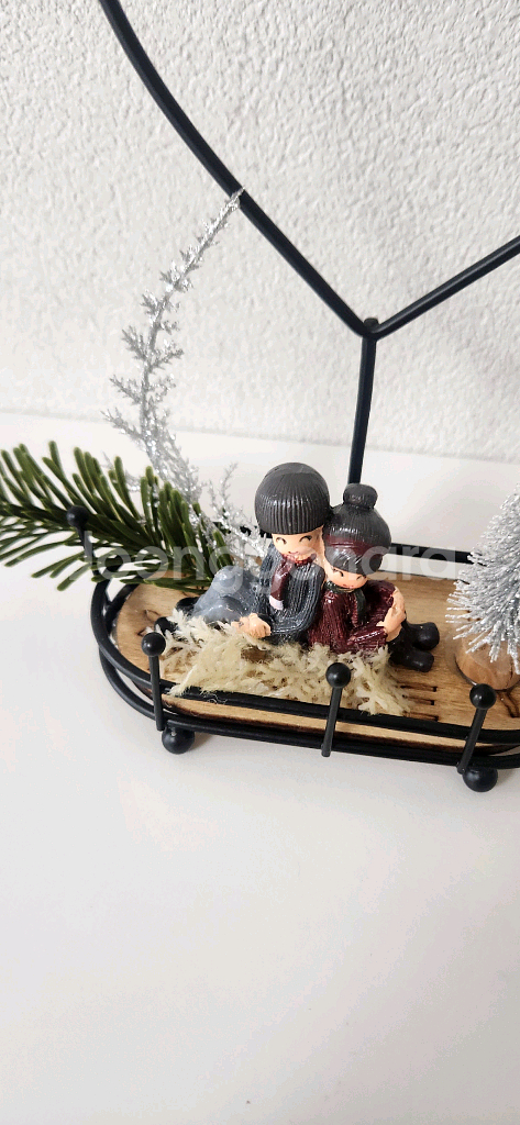 새상품)크리스마스 트리 철제 하트장식 프리저브드플라워--2