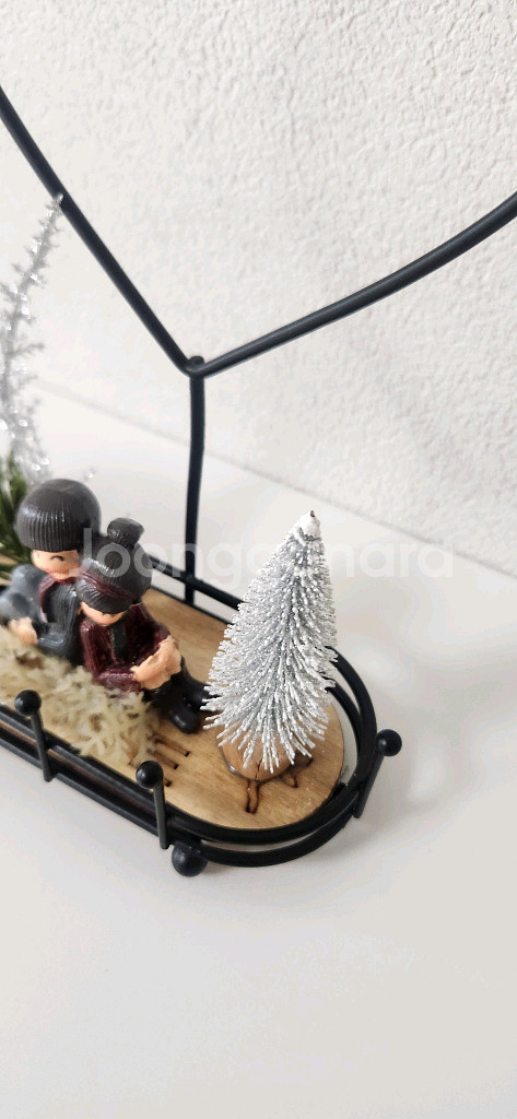 새상품)크리스마스 트리 철제 하트장식 프리저브드플라워--5