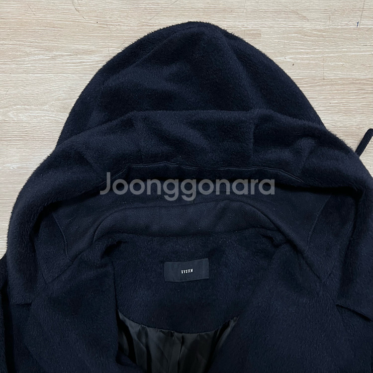 한섬 시스템 여성 알파카 후드 코트 [다크 네이비] 82-94-160--1