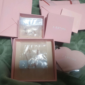 제이에스티나 화이트몬드 목걸이 귀걸이 세트