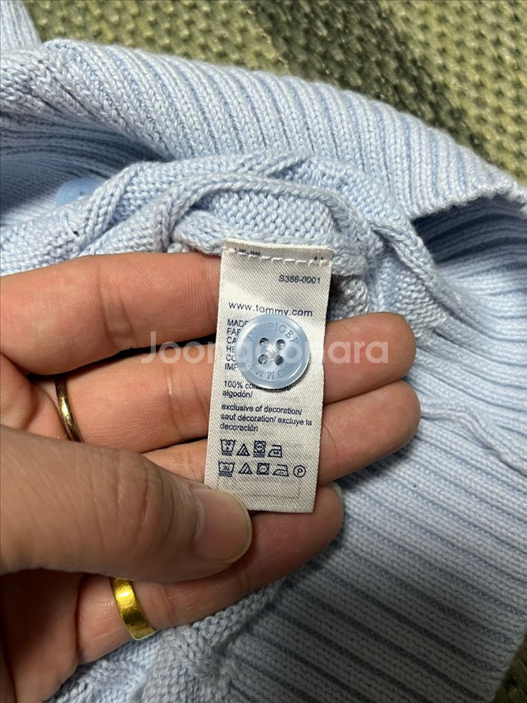 타미힐피거 U넥 니트 꽤배기 가디건 M--6