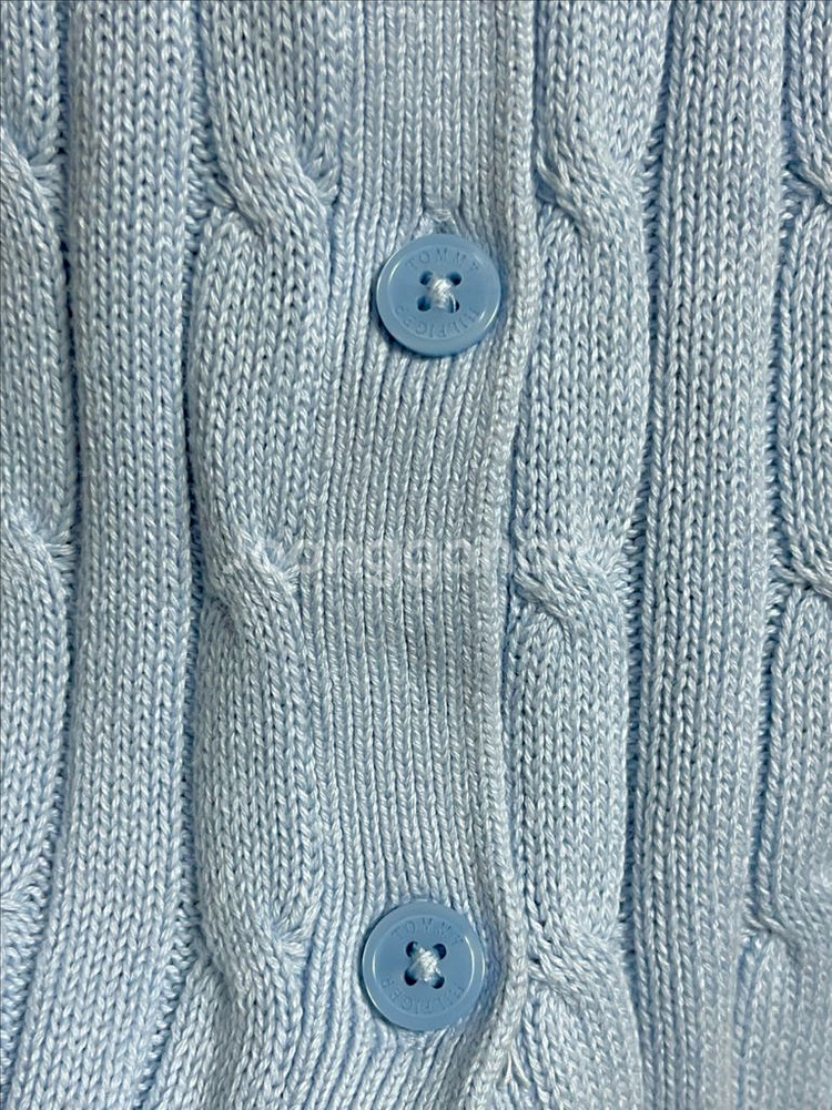 타미힐피거 U넥 니트 꽤배기 가디건 M--3