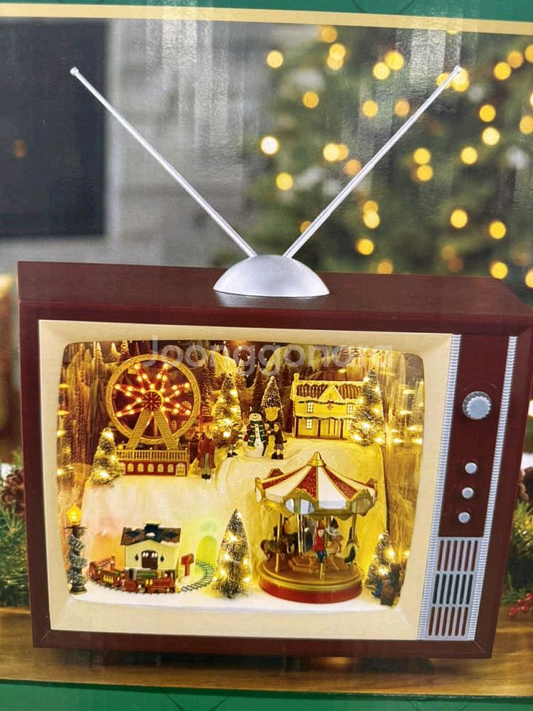 크리스마스 TV 티비 빈티지 장식품 오르골 장식--0