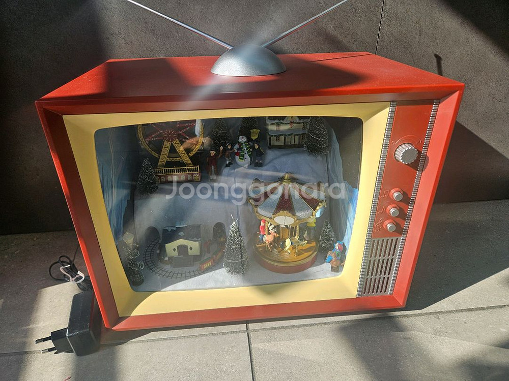 크리스마스 TV 티비 빈티지 장식품 오르골 장식--1