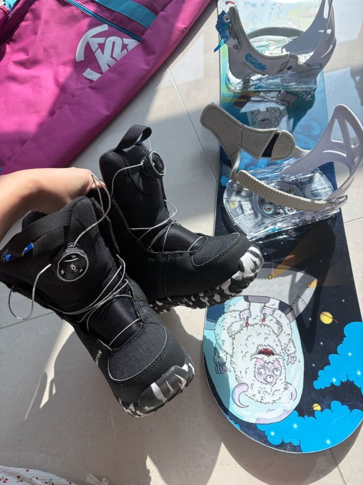 어린이 아동용 보드장비 풀셋트 데크115+부츠205+바인딩(버튼.캐피타)--4