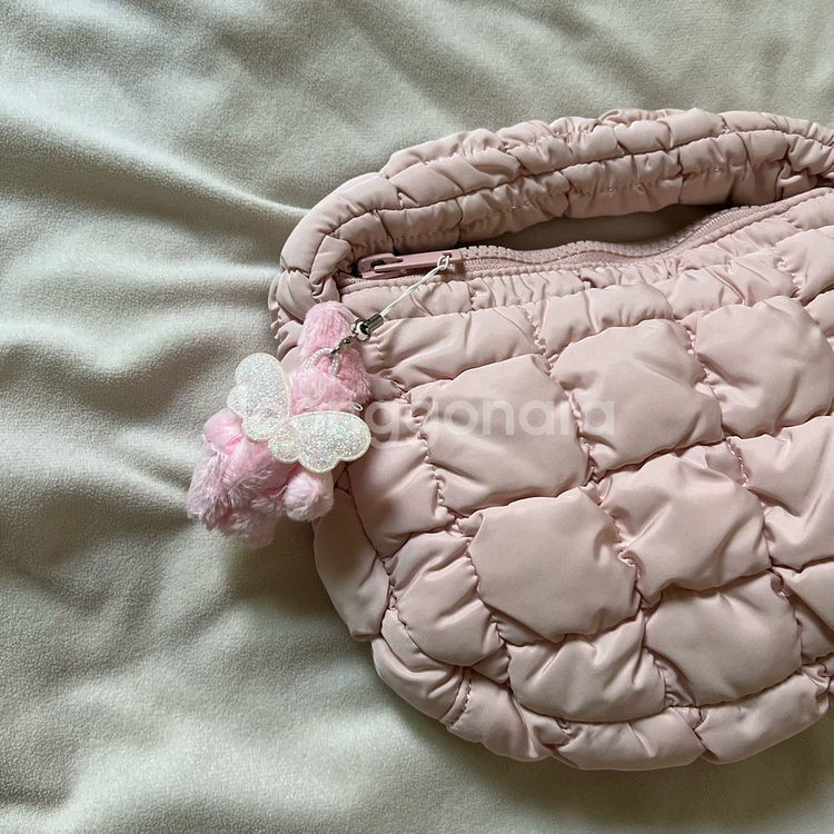 핑크 미니 퀼팅백&토끼 키링--1