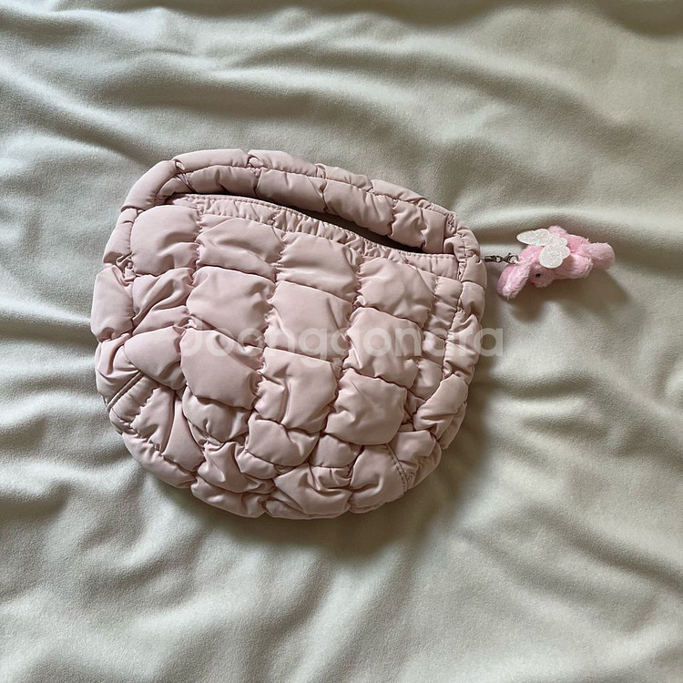 핑크 미니 퀼팅백&토끼 키링--2