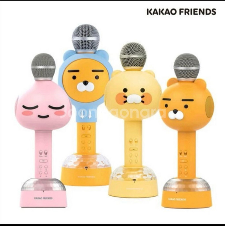 카카오 프렌즈 블루투스 마이크 미러볼 후드 라이언--1