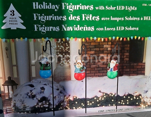 크리스마스솔라 LED 조명 크리스마스 인형 3종 세트--0