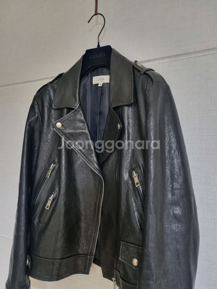 구찌 레더 바이커 자켓--2