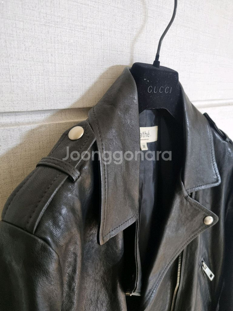 구찌 레더 바이커 자켓--7