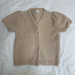 sie 시에 펄리 브이넥 퍼프 가디건 베이지