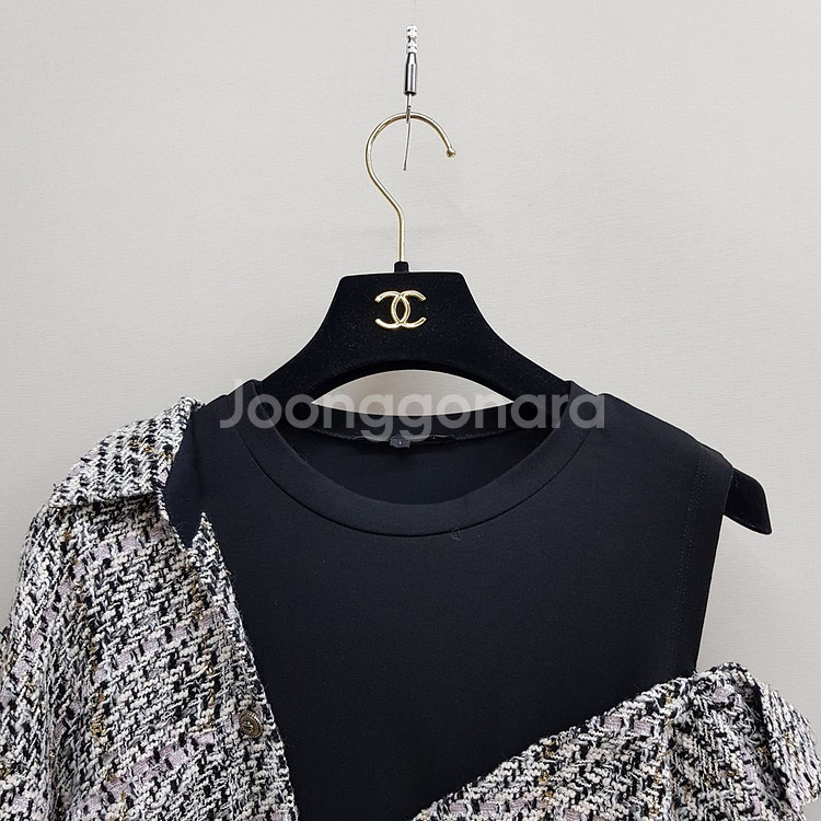 플리츠플리즈 트위드 니트 가디건--2