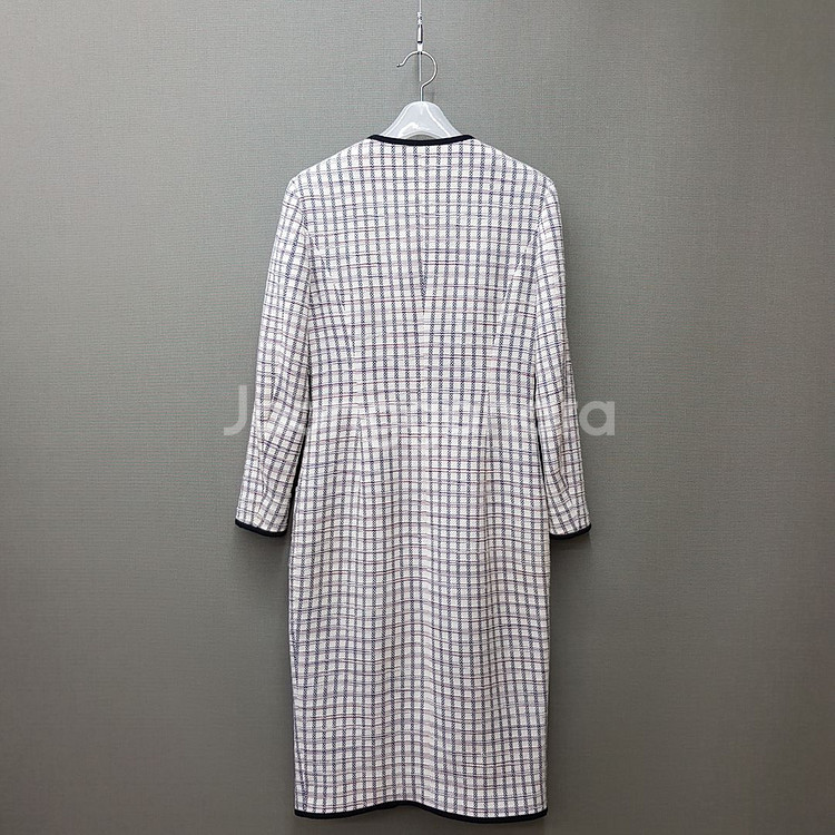 모조에스핀 트위드 배색 포켓 롱 자켓 및 원피스 55사이즈--4