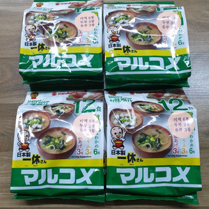 마루코메 미소된장 즉석미소 잇큐상 겐엔 12식 4봉, 8봉 저염식 미소 된장국 미개봉 새제품