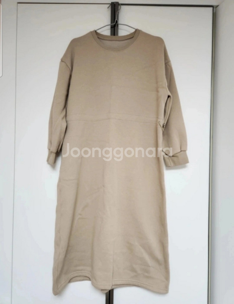 베이지 기모 롱 원피스--0