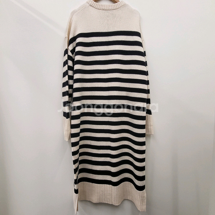 자라 스트라이프 니트 롱 원피스--5