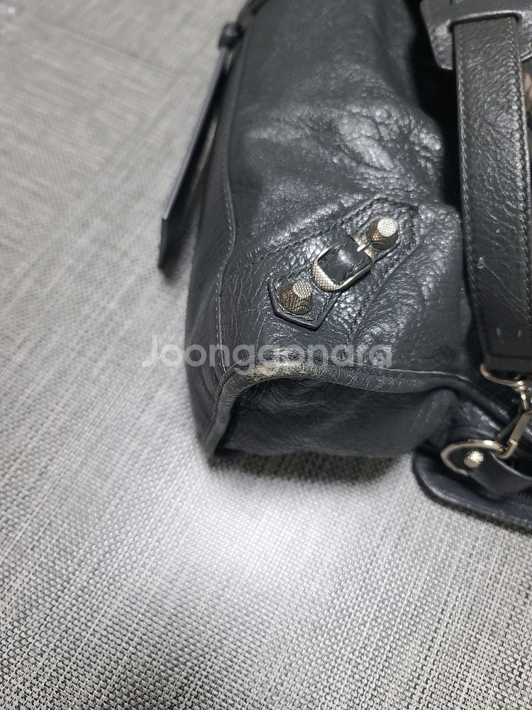 발렌시아가 모터백 미디움 숄더백 시티백 토트백 그레이--2