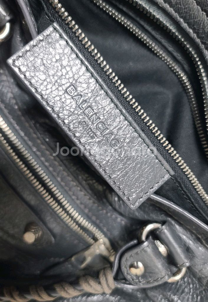 발렌시아가 모터백 미디움 숄더백 시티백 토트백 그레이--5