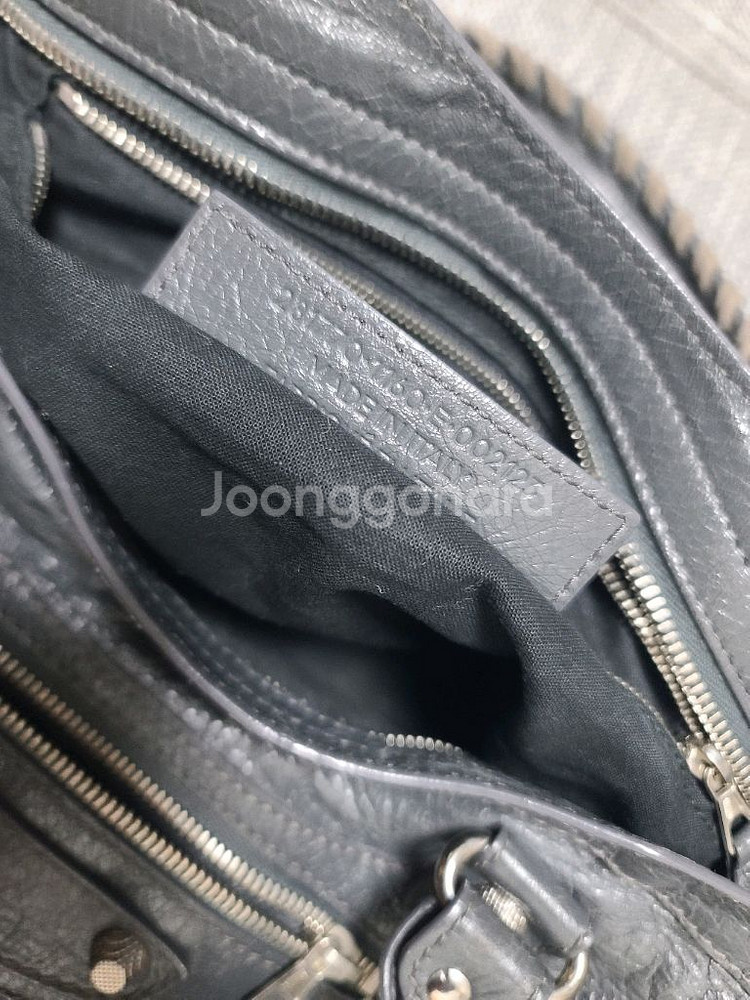 발렌시아가 모터백 미디움 숄더백 시티백 토트백 그레이--6