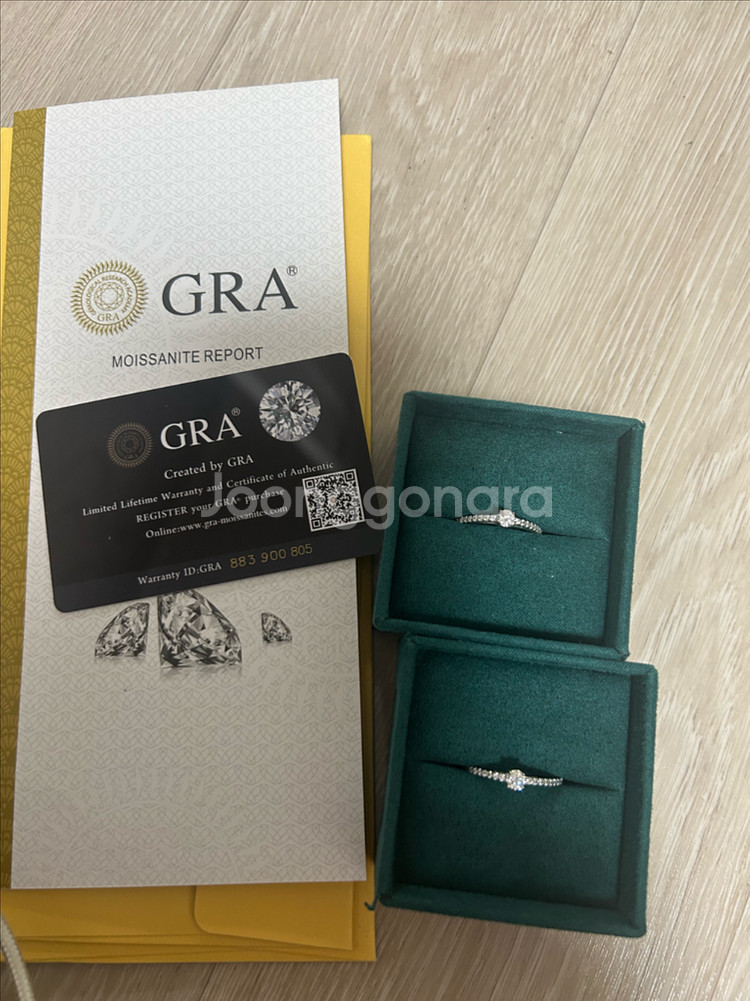 모이사나이트 반지 925실버 2개 (보증서포함)--0