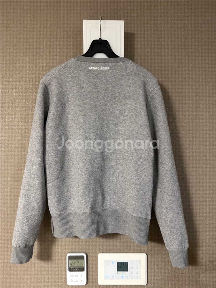 21년 빈폴골프 부클 자수 방풍 니트 레서팬더 그레이 골프웨어 골프복--4