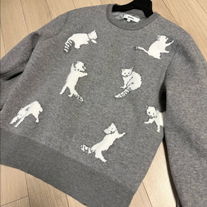 21년 빈폴골프 부클 자수 방풍 니트 레서팬더 그레이 골프웨어 골프복