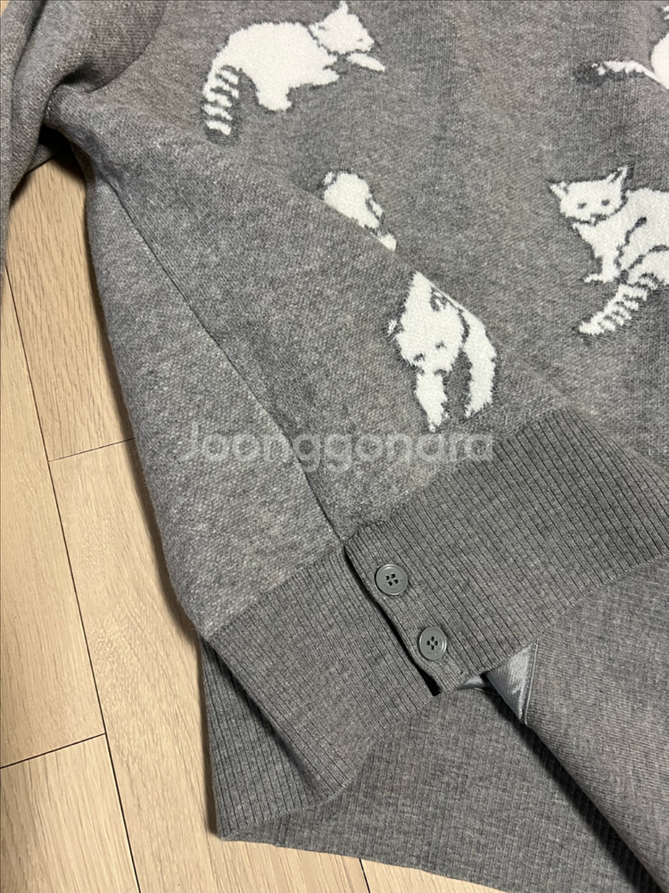 21년 빈폴골프 부클 자수 방풍 니트 레서팬더 그레이 골프웨어 골프복--7