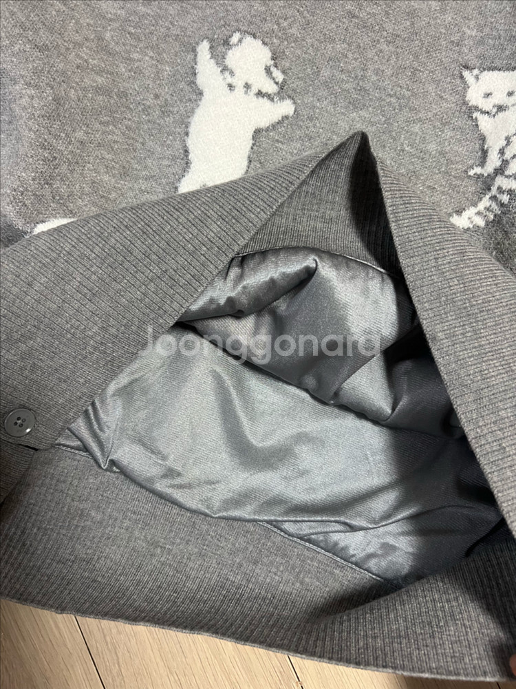 21년 빈폴골프 부클 자수 방풍 니트 레서팬더 그레이 골프웨어 골프복--8