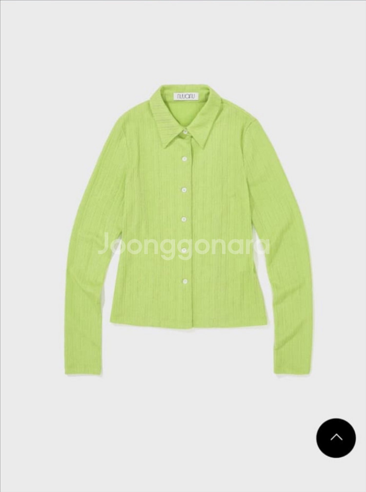 누아누 NUUANU yefeh 예페 셔츠 애플그린 블라우스 플리츠 주름 쭈글이 초록 연두--2