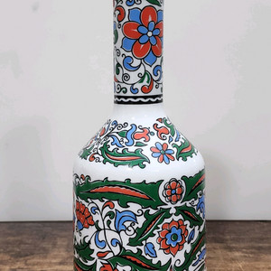 그리스 핸드메이드 도자기 화병 주병.