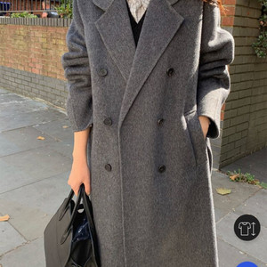 (새상품) 퓨어다 여성 핸드메이드 울100코트 XL