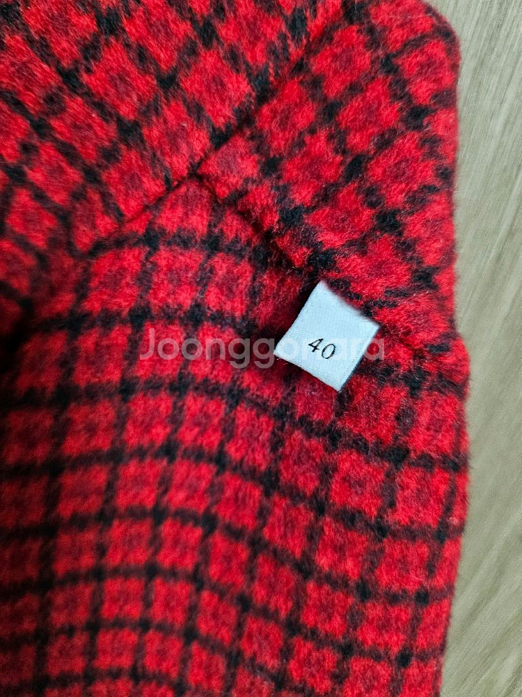 정품)산드로 체크코트 레드--6