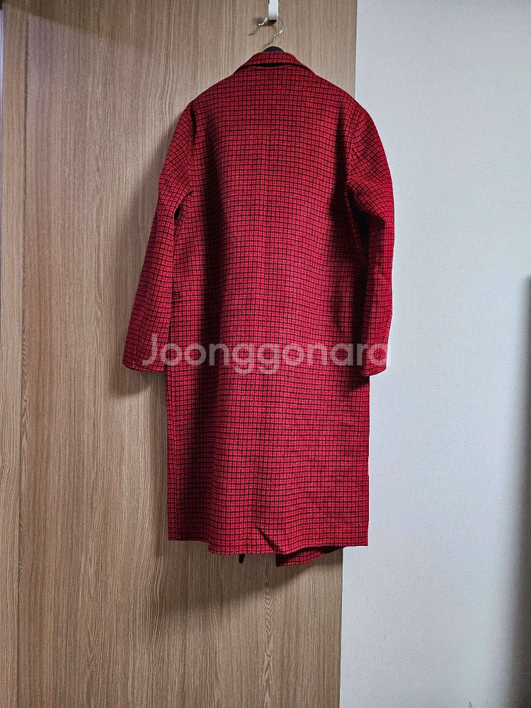 정품)산드로 체크코트 레드--3