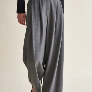 새상품) 제평 베르띠 BERTI 플리츠 핀턱 스트레이트 울 팬츠 와이드 슬랙스 바지 그레이