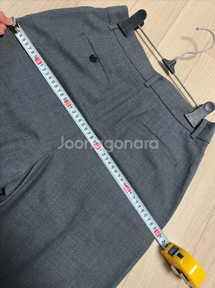 새상품) 제평 베르띠 BERTI 플리츠 핀턱 스트레이트 울 팬츠 와이드 슬랙스 바지 그레이--7