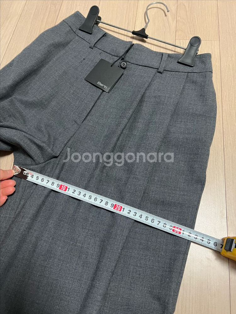 새상품) 제평 베르띠 BERTI 플리츠 핀턱 스트레이트 울 팬츠 와이드 슬랙스 바지 그레이--5