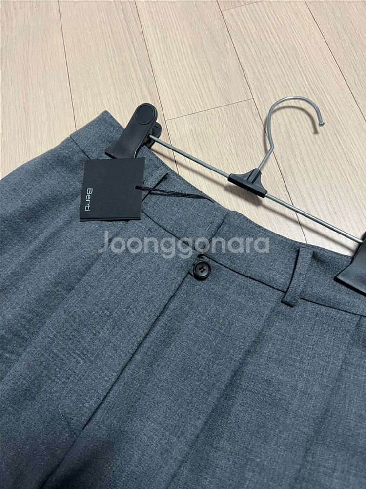 새상품) 제평 베르띠 BERTI 플리츠 핀턱 스트레이트 울 팬츠 와이드 슬랙스 바지 그레이--12