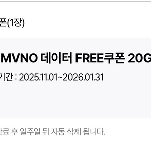 아이즈kt 알뜰 데이터 쿠폰 20GB