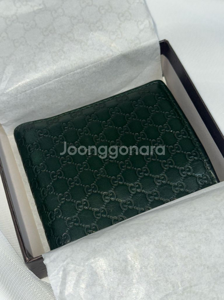 구찌 마이크로시마 반지갑 그린--1