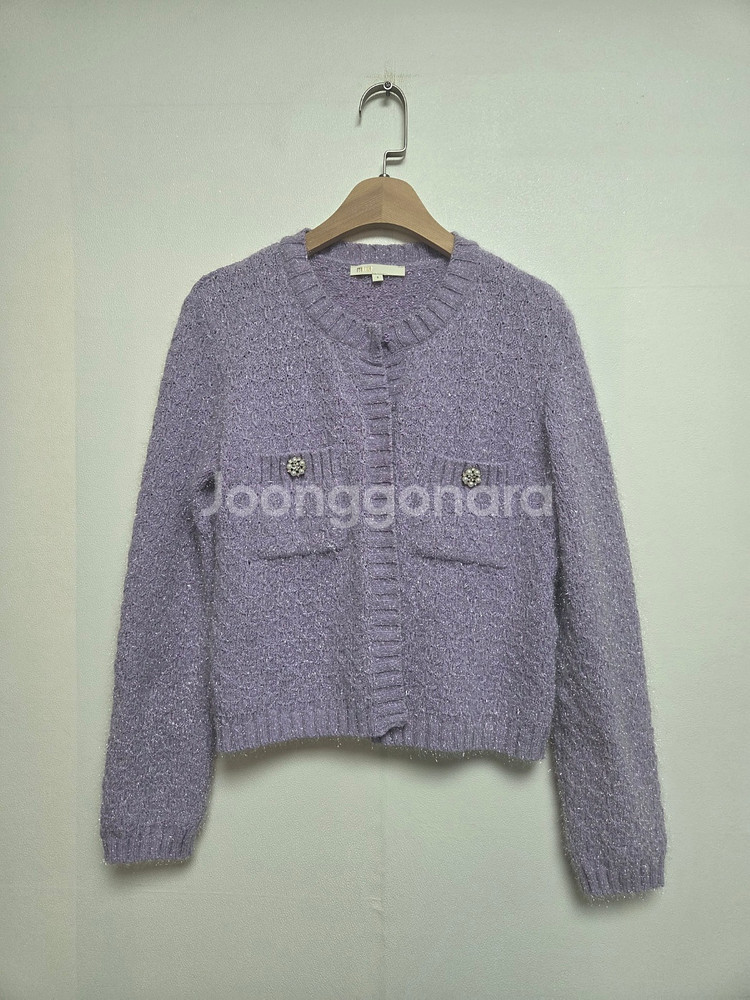 마쥬 쥬얼버튼 글리터 니트 가디건 연퍼플(XS)--0
