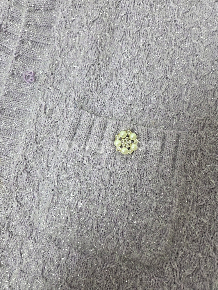 마쥬 쥬얼버튼 글리터 니트 가디건 연퍼플(XS)--5