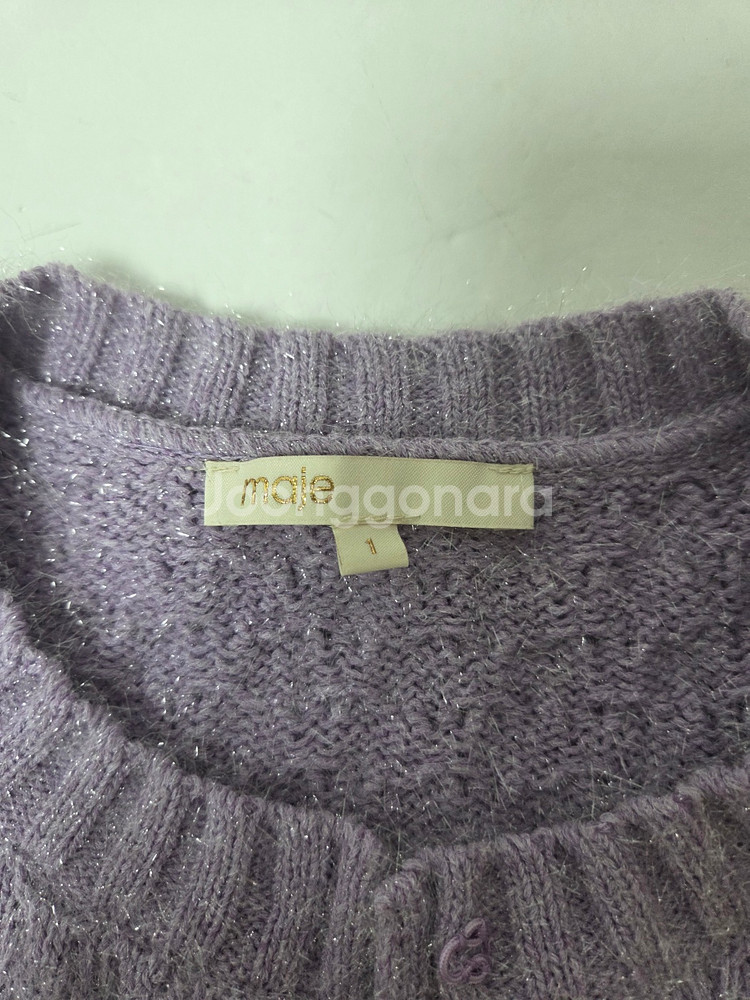 마쥬 쥬얼버튼 글리터 니트 가디건 연퍼플(XS)--7