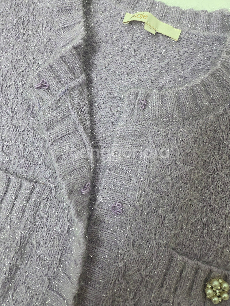 마쥬 쥬얼버튼 글리터 니트 가디건 연퍼플(XS)--9