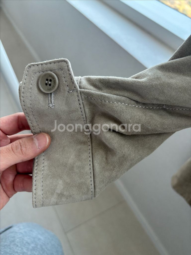 맨온더분 스웨이드 셔츠 자켓 (천연가죽 100프로)--4