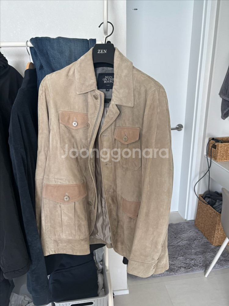 맨온더분 스웨이드 셔츠 자켓 (천연가죽 100프로)--8