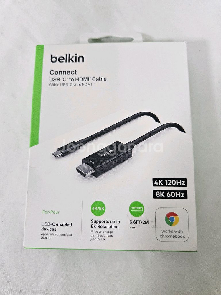 벨킨 USB C to HDMI 2M 케이블 미사용 새상품--0